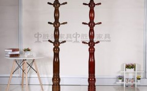 胜芳家具-实木大号落地衣架货源-中式衣帽架批发