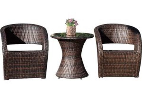 胜芳家具-阳台藤椅桌子组合套装货源-户外庭院休闲桌椅批发