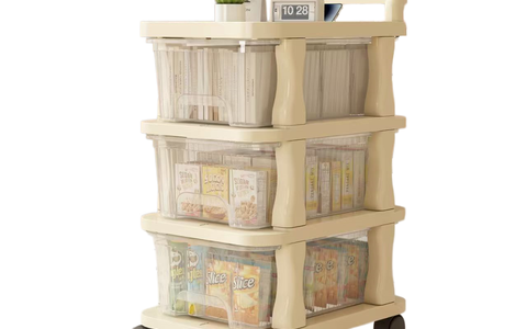 奶油风多层抽屉收纳推车｜家用带轮置物收纳柜 源头工厂直批