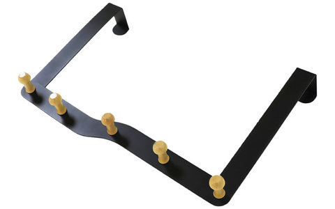 免打孔门后挂钩｜黑金木撞色，给玄关的精致小帮手