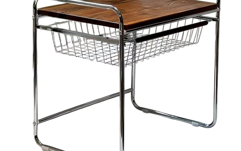 中古风不锈钢边几 带网篮可移动小茶几 🪑 全平台一件代发 | 现货秒发 💥