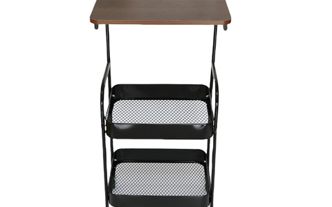 🛒 复古风三层移动置物车｜多功能边几款 厨房 / 客厅通用