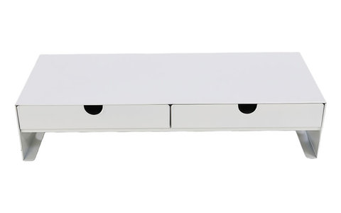 双抽屉显示器增高架｜办公桌面「收纳 + 护腰二合一」💻源头工厂直供，全平台一件代发！