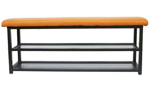 工业风软包坐垫换鞋凳 双层网格收纳鞋架 🪑全平台一件代发 | 多色现货批发 💥