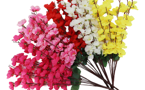 🌸 仿真桃花枝｜多色人造桃花装饰花 源头工厂直供